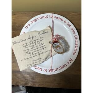 Mud Pie‎ Christmas Sugar Cookies Stone Mountain Cookie Plate Set with Recipe
